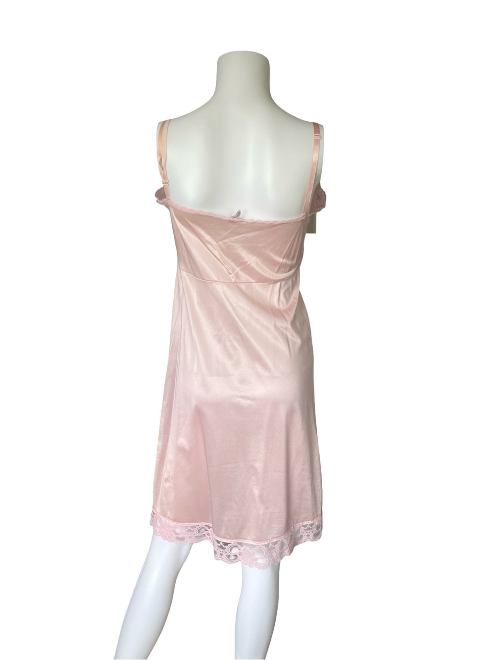 Vintage Ashley Taylor Pink Slip Dress Nightgown Nylon Lace Womens Size 34 - Picture 2 of 10